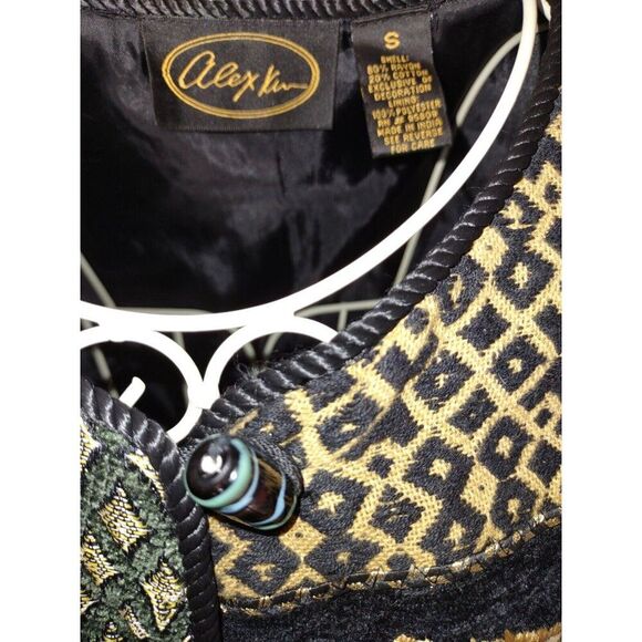 5/$25 Sz Small Alex Kim Animal Print Art Blazer Jacket Unique Abstract Tapestry - Picture 9 of 9